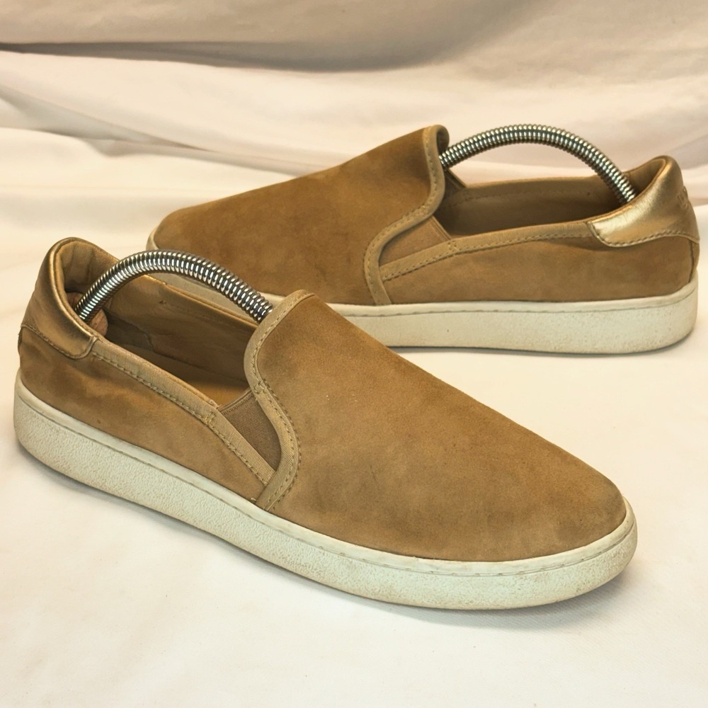 UGG Cas Sneakers Womens 8 Tan Slip On Comfort Walking Casual Round Toe Shoes